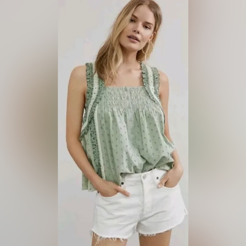 NWT Anthropologie Forever That Girl Effie eyelet top, Sz M